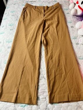 Ann Taylor Wide-Leg Dress Pants in Camel Brown